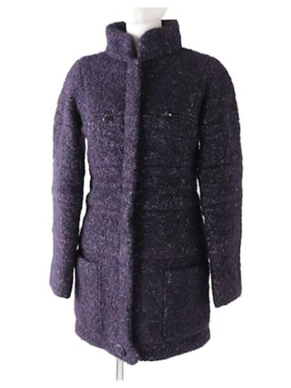Chanel 2014 Karl Lagerfeld Purple Tweed Winter Puffer coat Size  EU 38/US size 4